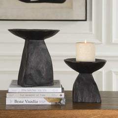 Shadow Brown Pedestal Bowls (Set of 2) - Ornate Home