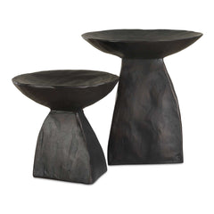 Shadow Brown Pedestal Bowls (Set of 2) - Ornate Home