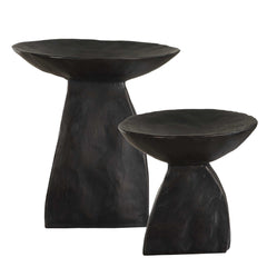 Shadow Brown Pedestal Bowls (Set of 2) - Ornate Home