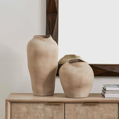 Shadow Play Brown Indoor-Outdoor Vases (Set of 2) - Ornate Home