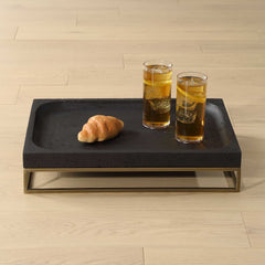 Shadowstone Black Cast Tray - Ornate Home