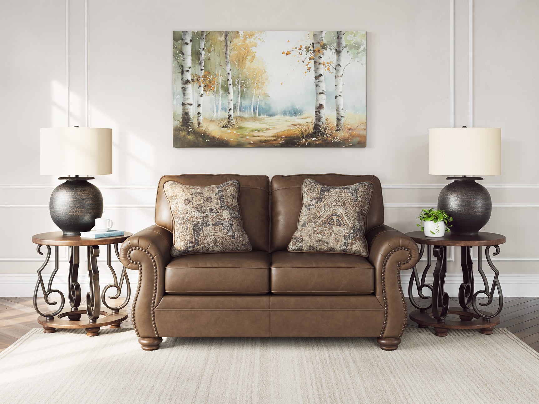 Shadsburne Earth Sofa and Loveseat - Ornate Home