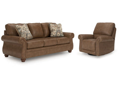 Shadsburne Earth Sofa and Recliner - Ornate Home
