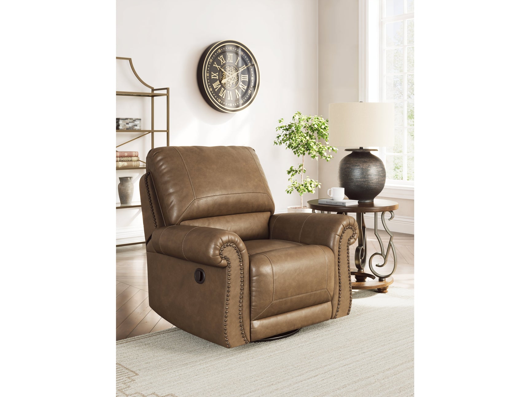 Shadsburne Earth Swivel Glider Recliner (Online Special Price) - Ornate Home