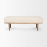 Shae Brown/Oatmeal Wood Fabric Bench - Ornate Home