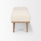 Shae Brown/Oatmeal Wood Fabric Bench - Ornate Home