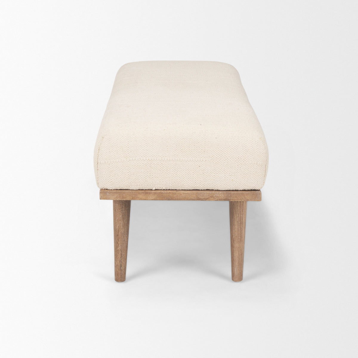 Shae Brown/Oatmeal Wood Fabric Bench - Ornate Home