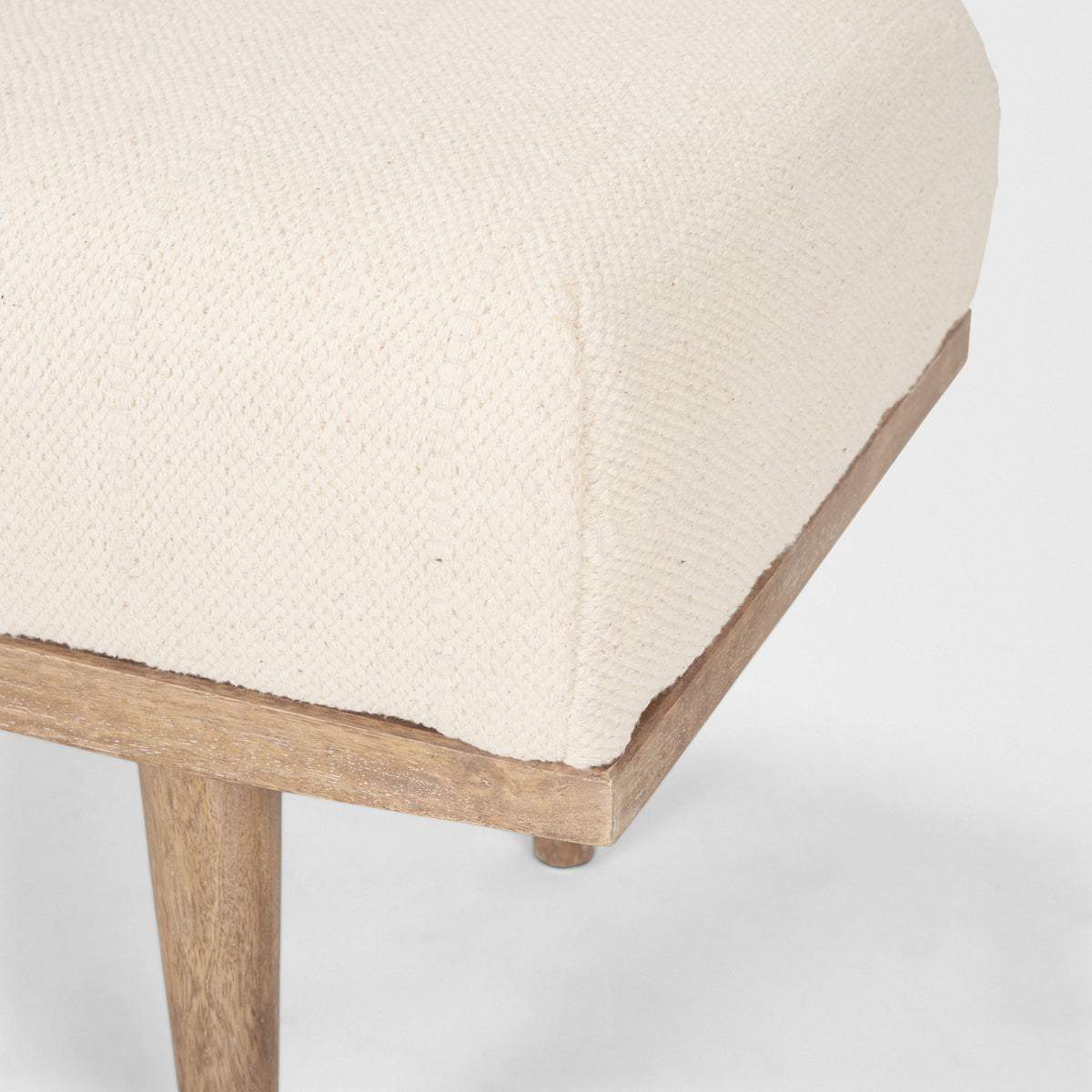 Shae Brown/Oatmeal Wood Fabric Bench - Ornate Home