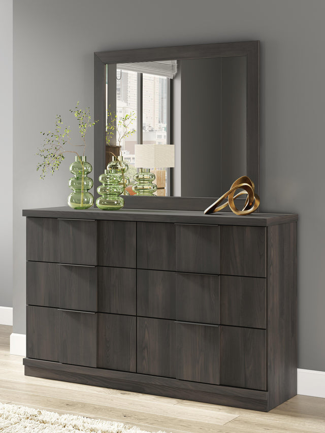 Shaehartin Dark Brown Dresser and Mirror - Ornate Home