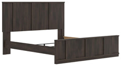 Shaehartin Dark Brown King Panel Bed - Ornate Home
