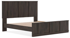 Shaehartin Dark Brown King Panel Platform Bed - Ornate Home