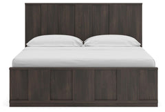 Shaehartin Dark Brown King Panel Platform Bed - Ornate Home