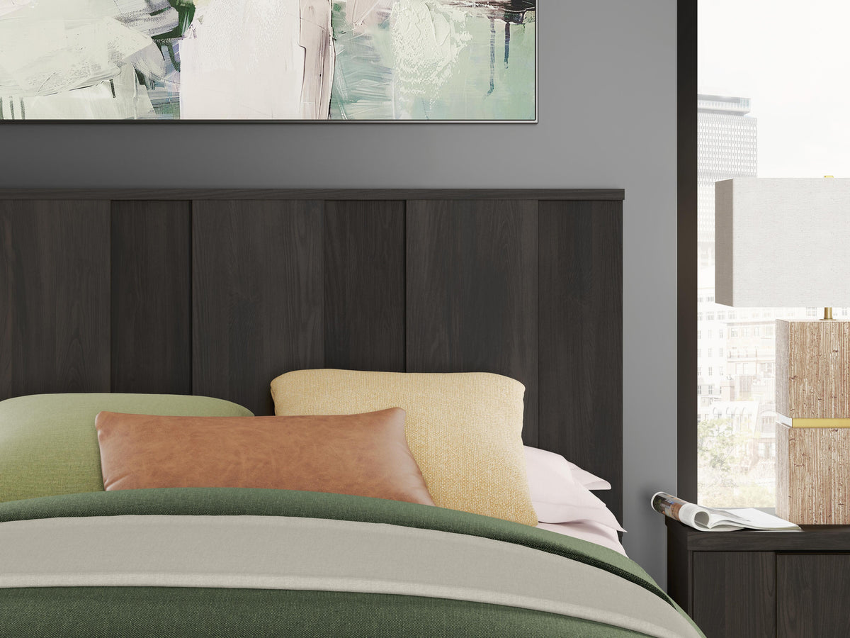 Shaehartin Dark Brown Queen Panel Bed - Ornate Home