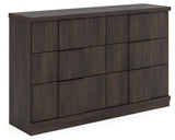 Shaehartin Dark Brown Six Drawer Dresser - Ornate Home