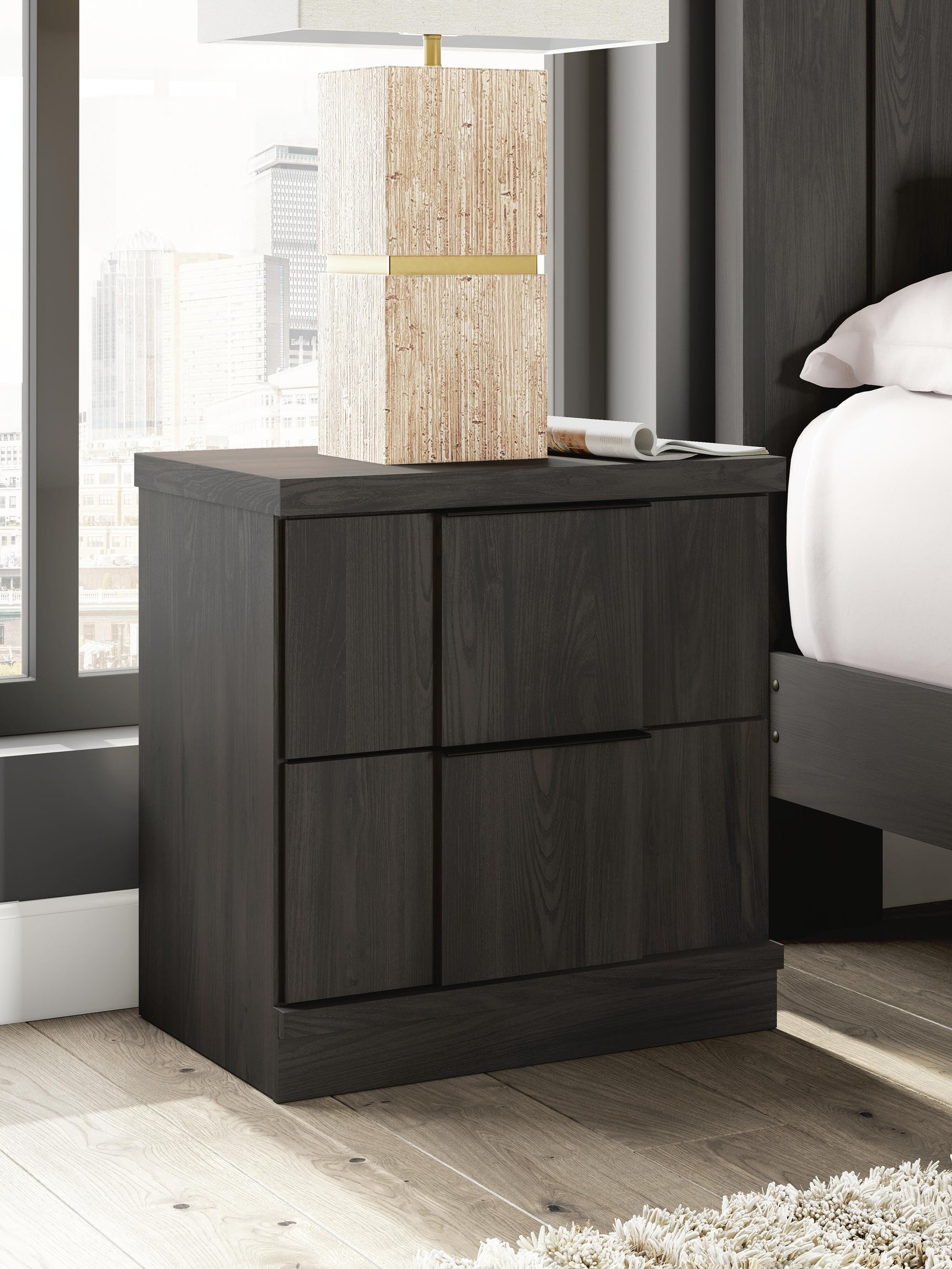 Shaehartin Dark Brown Two Drawer Nightstand - Ornate Home