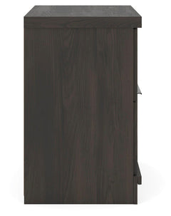 Shaehartin Dark Brown Two Drawer Nightstand - Ornate Home
