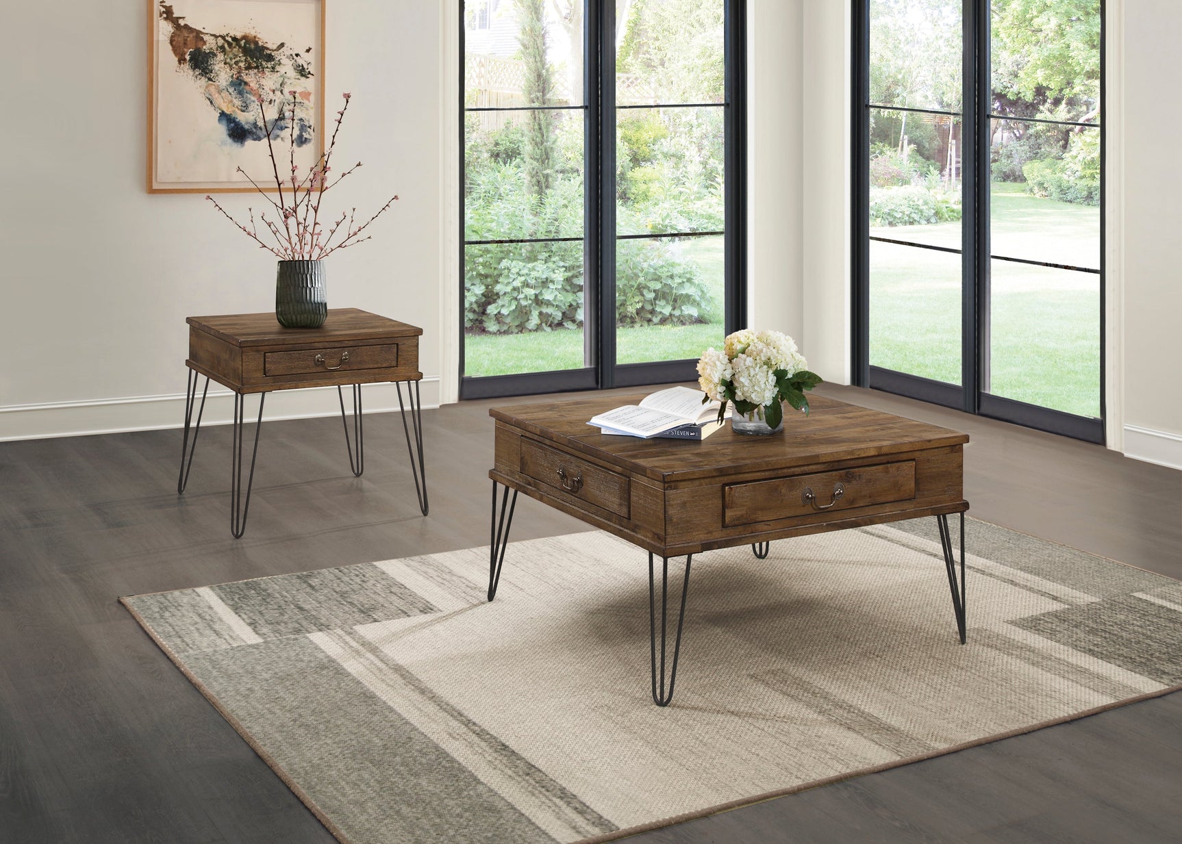 Shaffner Black/Brown End Table - Ornate Home