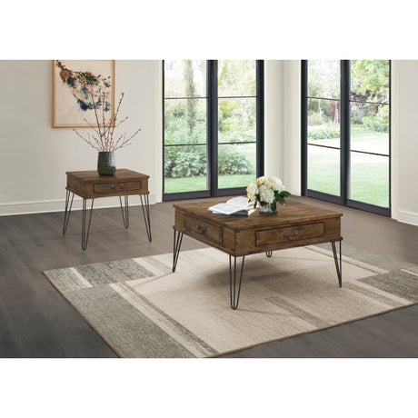 Shaffner Black/Brown Square Cocktail Table - Ornate Home