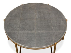 Shagreen Atelier Black Leather Coffee Table - Ornate Home