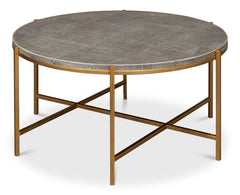 Shagreen Atelier Black Leather Coffee Table - Ornate Home