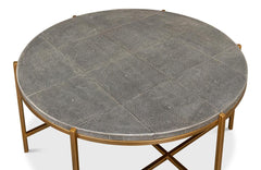 Shagreen Atelier Black Leather Coffee Table - Ornate Home