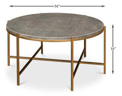 Shagreen Atelier Black Leather Coffee Table - Ornate Home