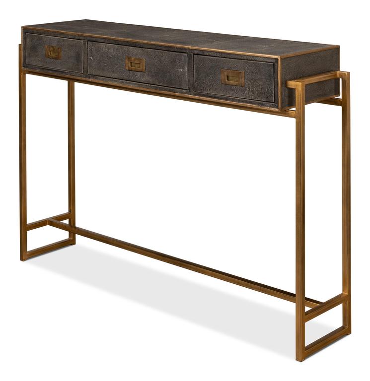 Shagreen Atelier Gold/Gray Console - Ornate Home
