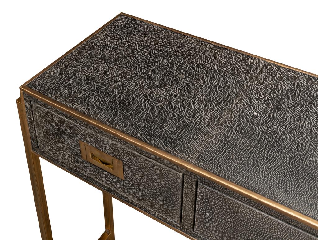 Shagreen Atelier Gold/Gray Console - Ornate Home