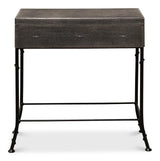 Shagreen Atelier Grey Leather Box On Stand - Ornate Home