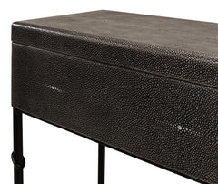 Shagreen Atelier Grey Leather Box On Stand - Ornate Home