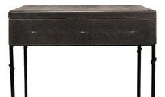 Shagreen Atelier Grey Leather Box On Stand - Ornate Home