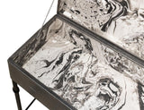 Shagreen Atelier Grey Leather Box On Stand - Ornate Home