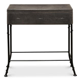 Shagreen Atelier Grey Leather Box On Stand - Ornate Home