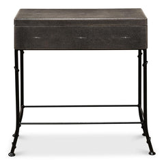 Shagreen Atelier Grey Leather Box On Stand - Ornate Home