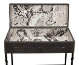 Shagreen Atelier Grey Leather Box On Stand - Ornate Home