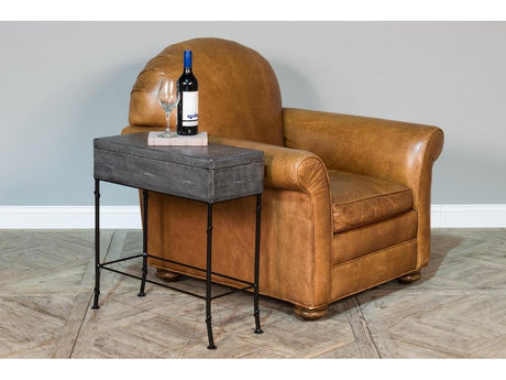 Shagreen Atelier Grey Leather Box On Stand - Ornate Home