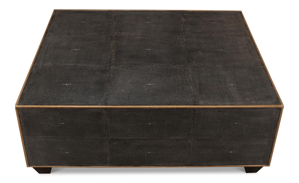 Shagreen Atelier Grey Leather Cocktail Table - Ornate Home