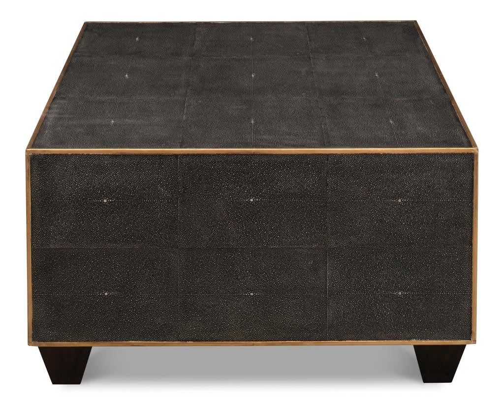 Shagreen Atelier Grey Leather Cocktail Table - Ornate Home