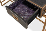 Shagreen Atelier Grey Leather Desk - Ornate Home