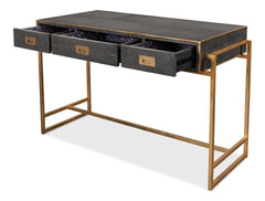 Shagreen Atelier Grey Leather Desk - Ornate Home
