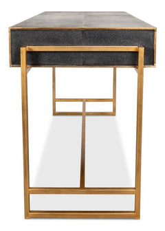 Shagreen Atelier Grey Leather Desk - Ornate Home