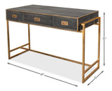 Shagreen Atelier Grey Leather Desk - Ornate Home