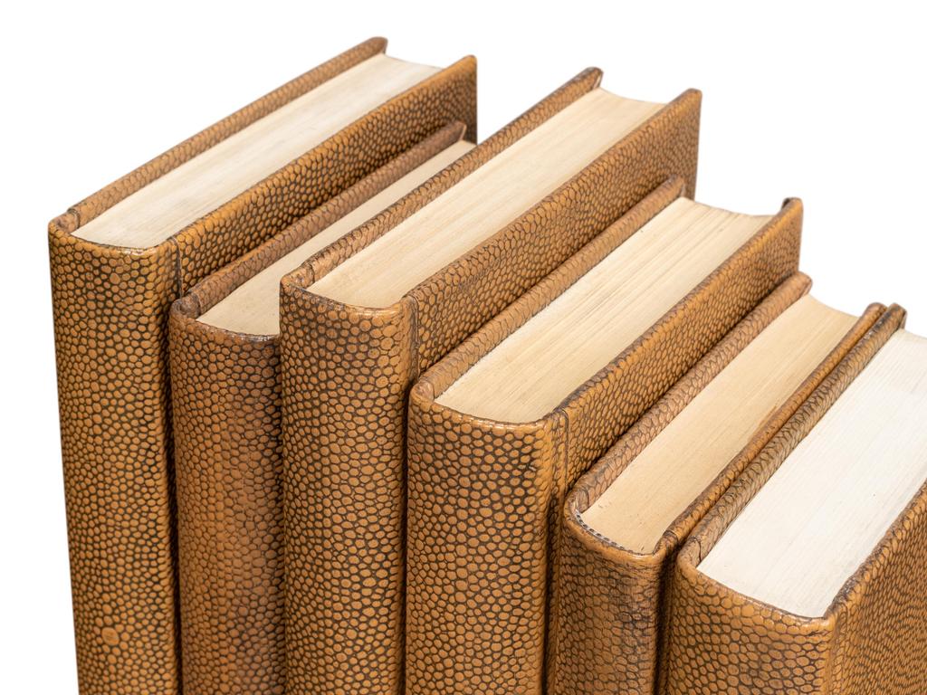 Shagreen Library Brown Books (Set of 12) - Ornate Home