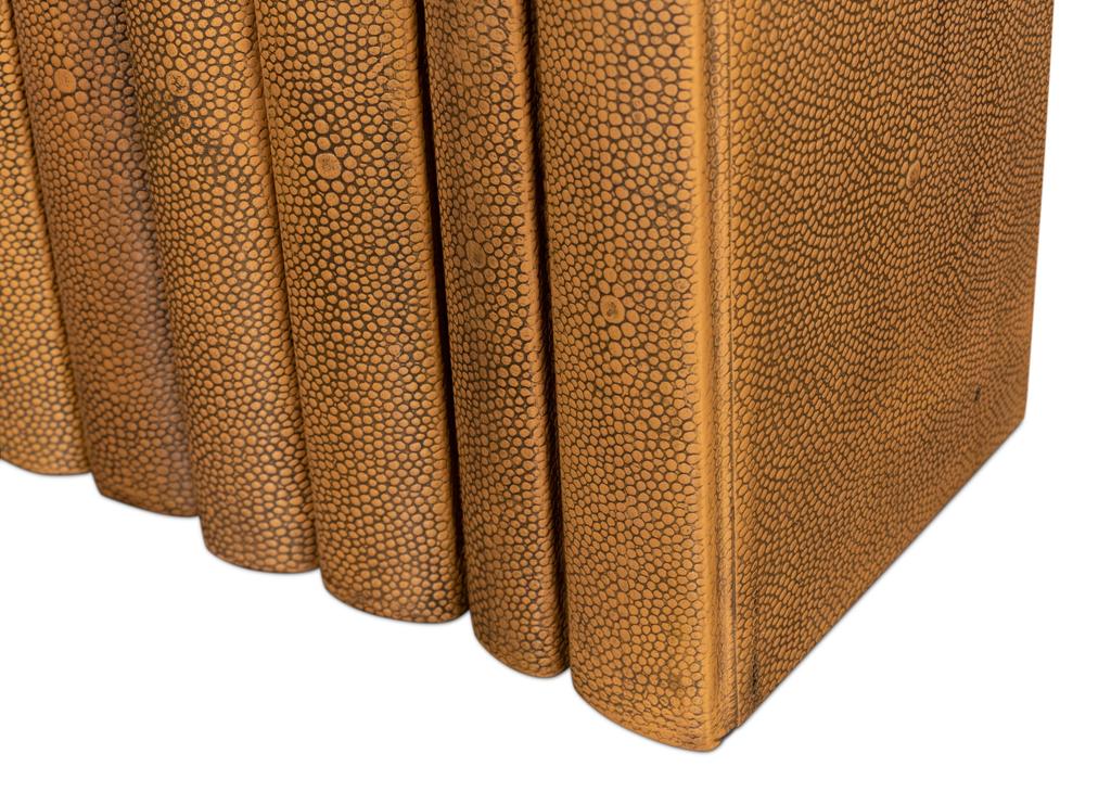 Shagreen Library Brown Books (Set of 12) - Ornate Home