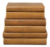 Shagreen Library Brown Books (Set of 12) - Ornate Home