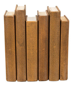 Shagreen Library Brown Books (Set of 12) - Ornate Home