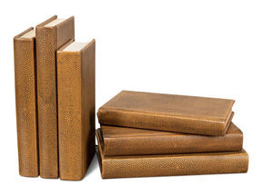 Shagreen Library Brown Books (Set of 12) - Ornate Home