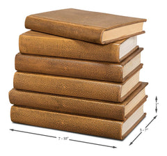 Shagreen Library Brown Books (Set of 12) - Ornate Home