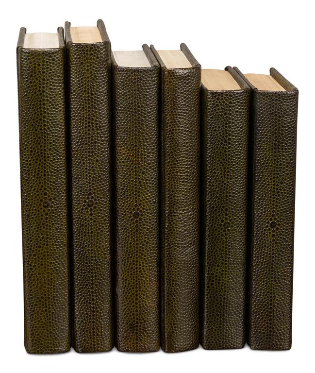 Shagreen Library Green Books (Set of 12) - Ornate Home