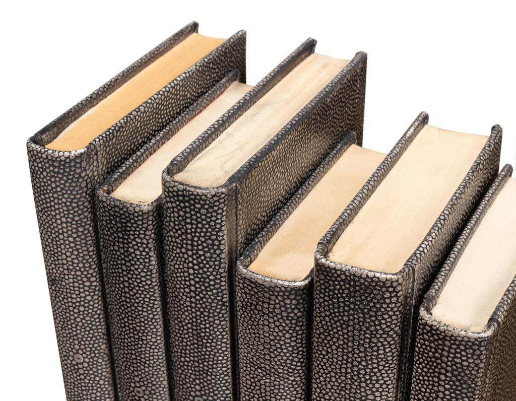 Shagreen Library Grey Books (Set of 12) - Ornate Home